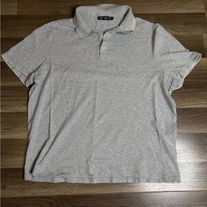 Michael Kors Men's Gray Polo Shirt L Regular Fit Short Sleeve Logo Button Knit